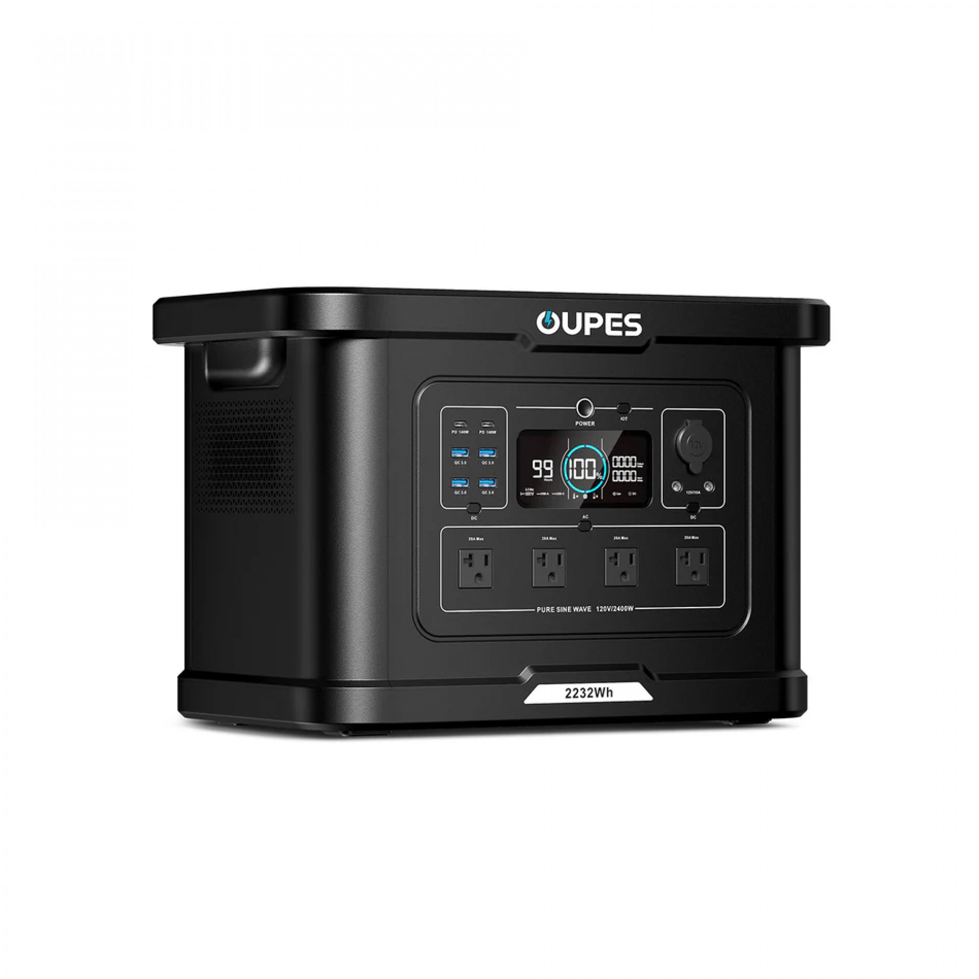 Портативна зарядна станція OUPES S024 (2400W/2232Wh, LiFePO4, швидка зарядка)